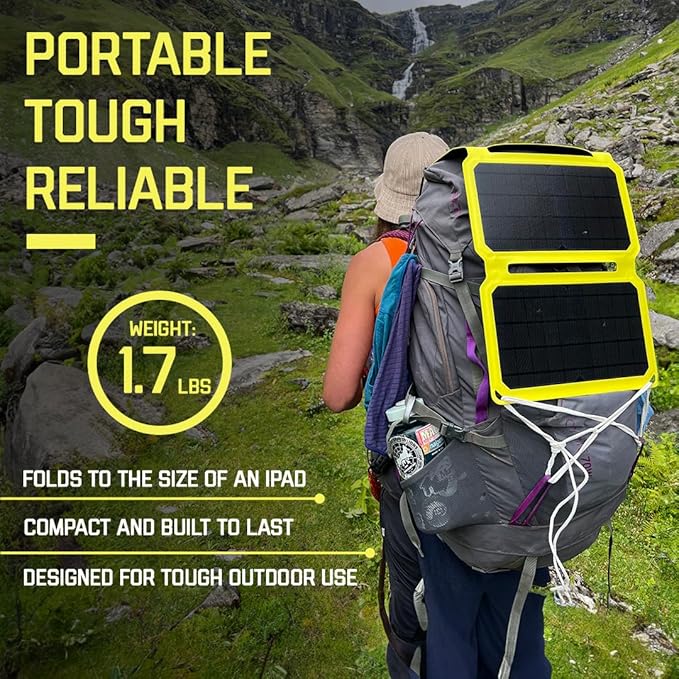SunJack ??25 Watt Foldable Solar Panel, ETFE Monocrystalline Portable Solar Panel with USB-C and