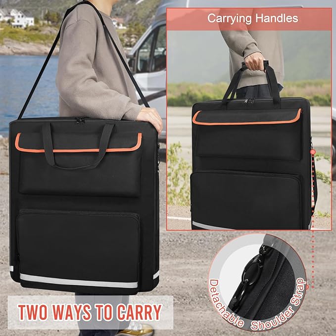 Solar Panel Storage Bag for 2 Solar Panels, Carrying Case for Jackery SolarSaga 100W 100X 200W