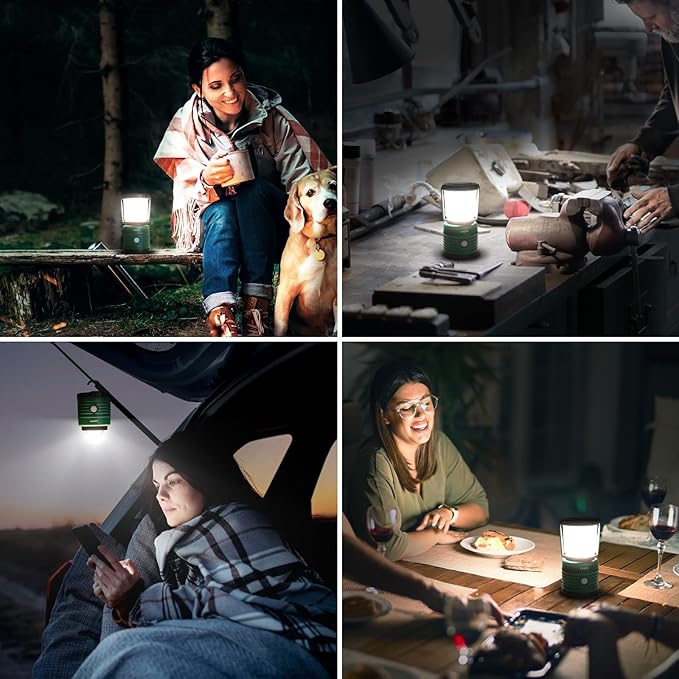 Lepro Camping Lantern, Battery Powered LED with 1500LM, 4 Light Modes, Waterproof Tent Light