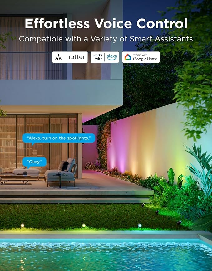 Govee Outdoor Spot Lights 2, IP67 Waterproof Spotlights, Landscape Lights Work with Matter, Alexa