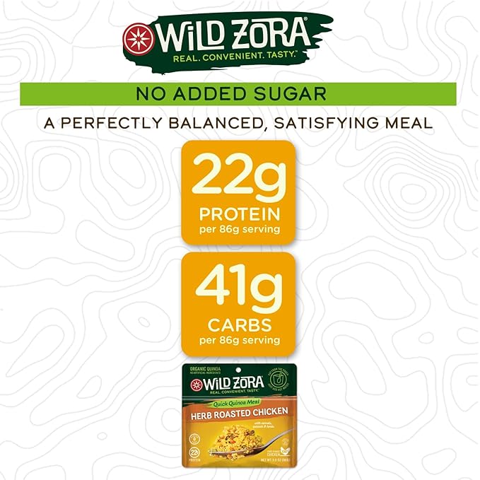 Wild Zora Instant Organic Quinoa Meals - Quick & Tasty Prepared Quinoa Bowls, Pantry Staples