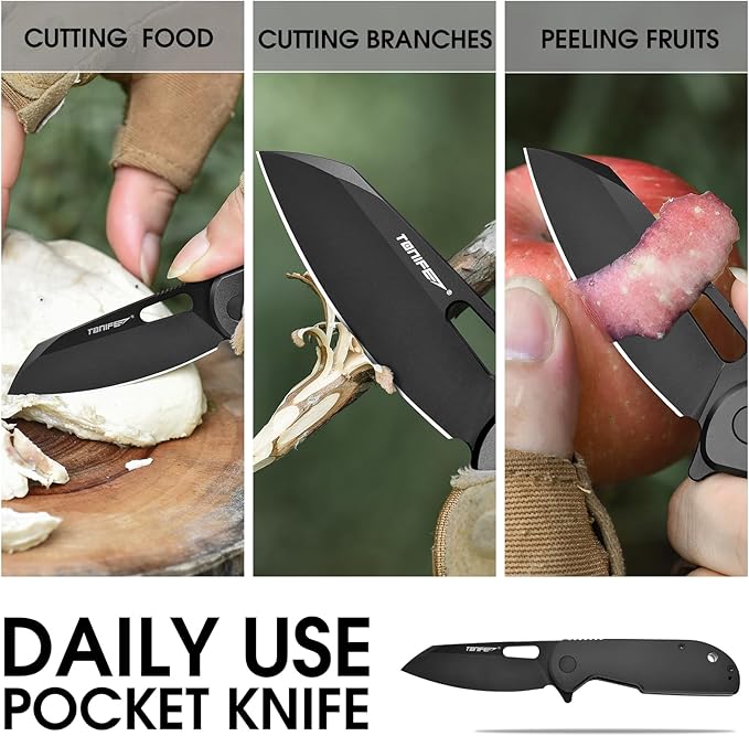 TONIFE Galaxy Mini Folding Knife with D2 Steel Blade and Aluminum Handle, EDC Pocket Tool for