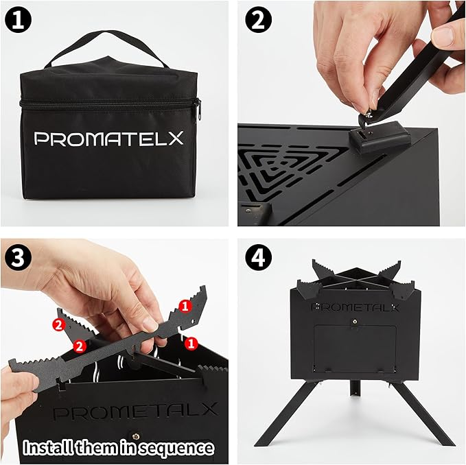 Portable Tripod Camping Stove,Wood-Burning Rocket Stove with Carry Bag, Ideal for Camping, Backyard