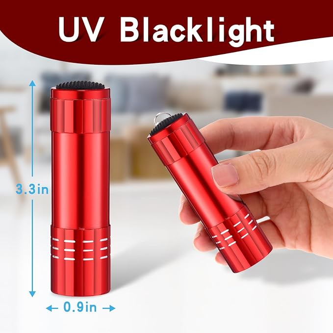 Riakrum 12 Pieces UV Blacklight Flashlights LED Handheld Mini Light Flashlight Small Portable
