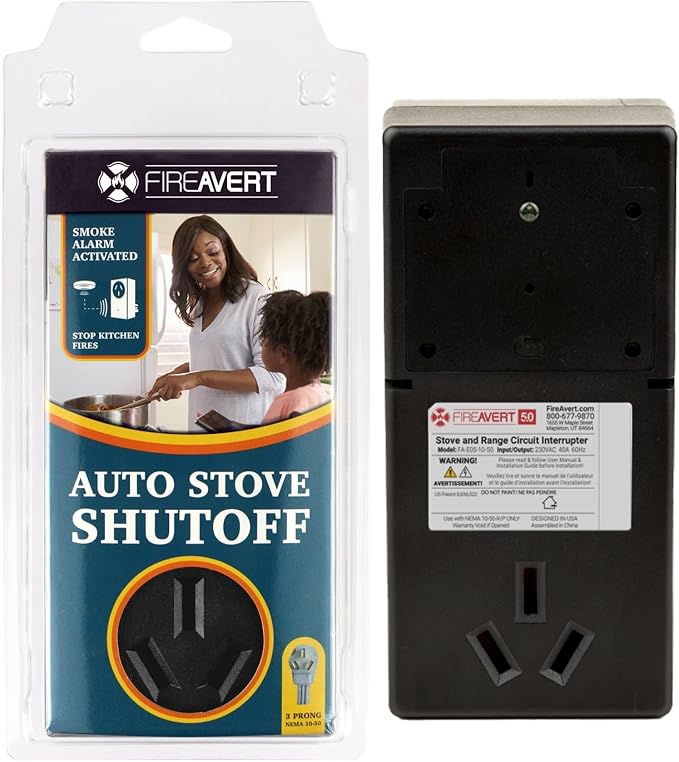 Electric Auto Stove Shut-Off Safety Device (3 or 4 Prong), Oven Monitoring Solution for Senior