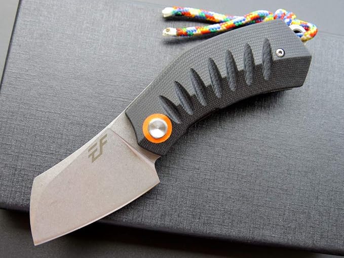 Eafengrow EF85 Folding Knife with Clip Stone Wash D2 Steel Blade G10 Handle Pocket Knife Ball