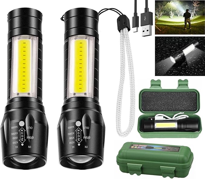 Led Flashlight Rechargeable USB Torch Mini Small Light Super Bright Handheld Tiny Portable Pocket