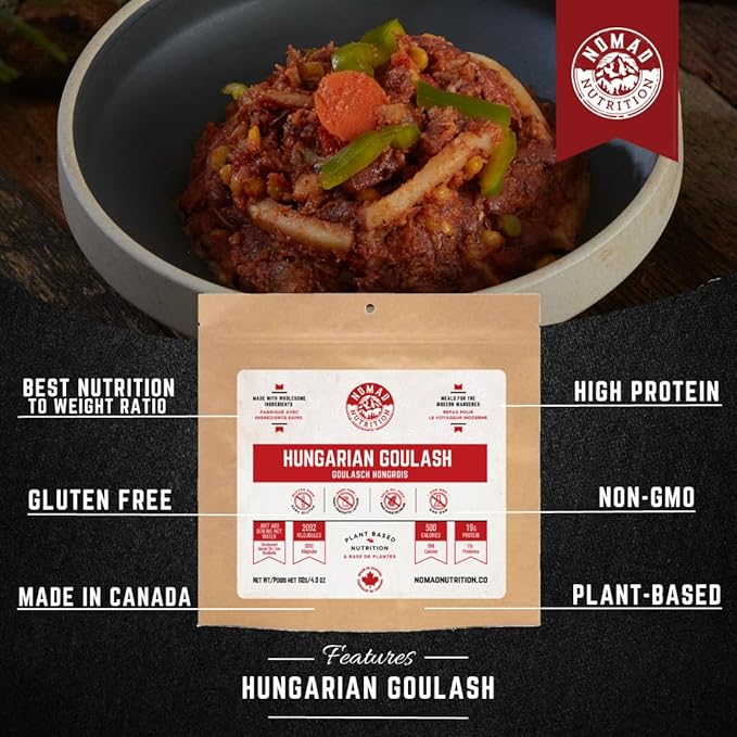 Nomad Nutrition Hungarian Goulash | Instant Freeze Dried Backpacking & Camping Food | Plant-Based