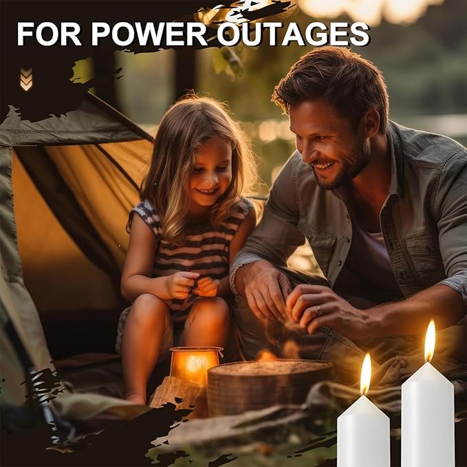 9 Hour Emergency Candles for Lantern (Lantern Not Included) 3.5 Inch White Candles Long Burning