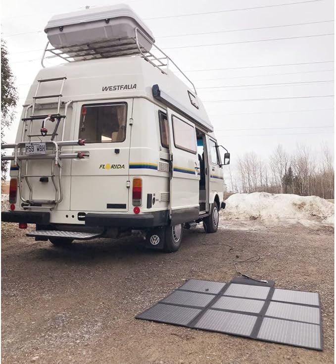 LensunSolar 200W 12V Portable Solar Panel Blanket with Standard Connectors for Solar Generator