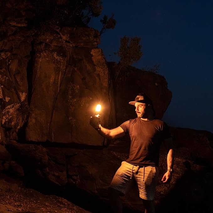 Fire-Maple Orange Camping Lantern Glass, Steel & Aluminum | Propane or Isobutane Fuel Canister