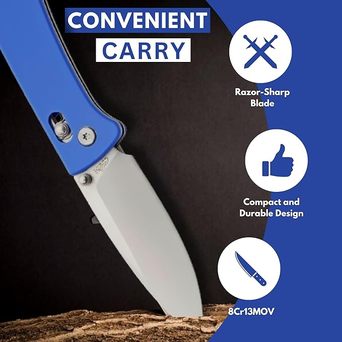 Rite Edge Premium Folding Pocket Knife 4.25" With Stainless Steel Blade, G10 Handle, Belt Clip