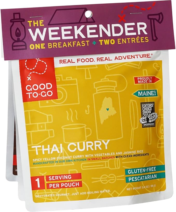 GOOD TO-GO Weekender 3-Pack | 2 Entrees + 1 Breakfast | Camping Food, Backpacking Food | Just Add