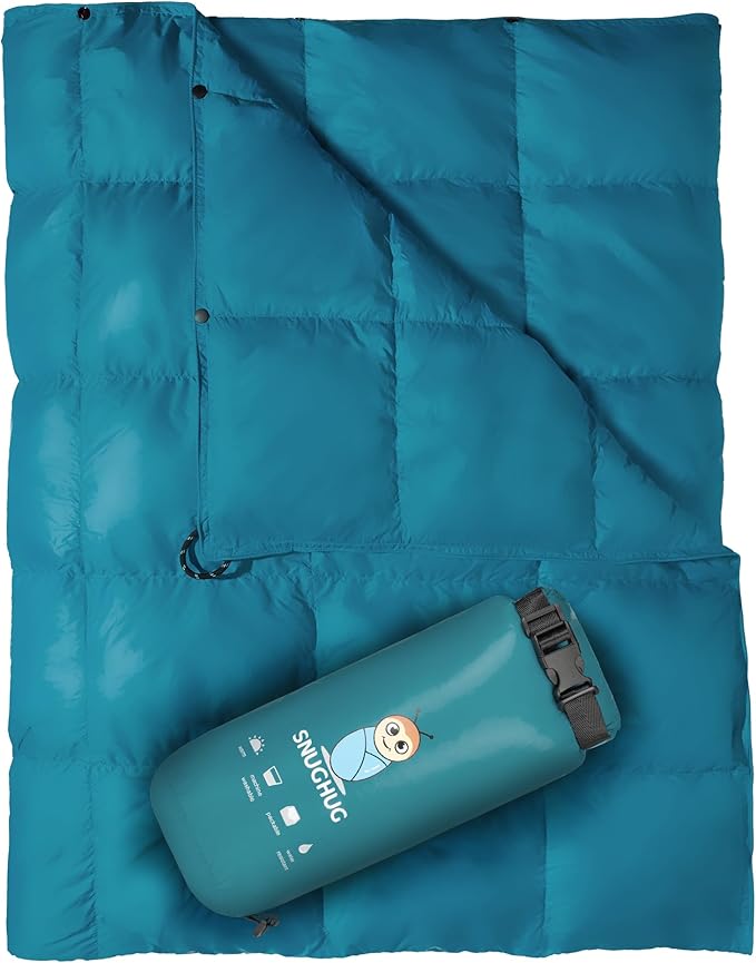 Puffy Blanket for Cold Weather - Down Camping Blanket with Sustainable Insulation, Lightweight &