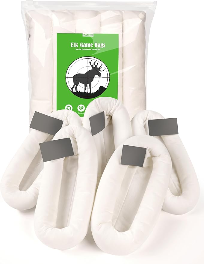 Elk Game Bags 5 Pack, Essential Hunting Gear & Accessories, Field Dressing Quarter Meat Bag, Medium