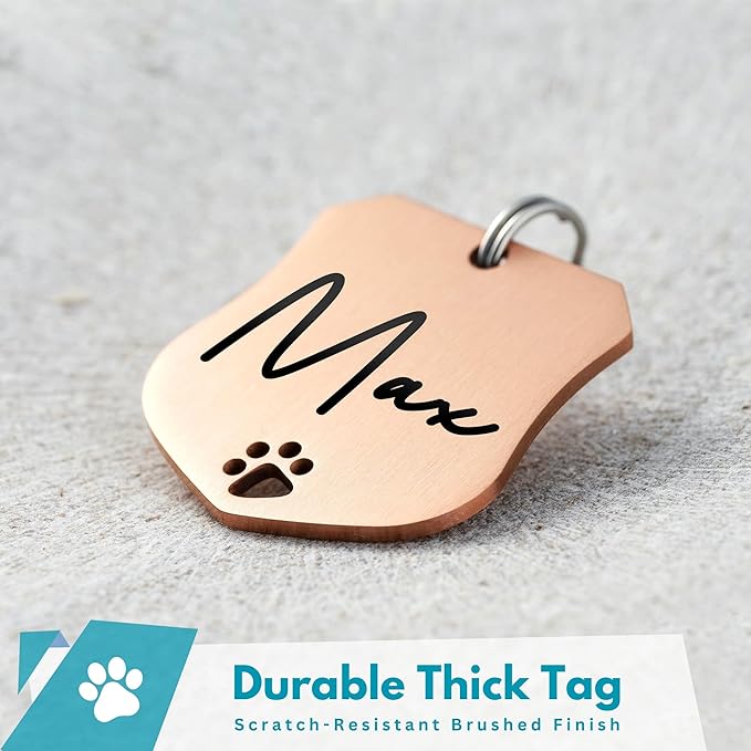 Ultra Joys Dog Tags Personalized for Pets - Hollow Paw Custom Pet ID Tag - Engraved Dog Tag for
