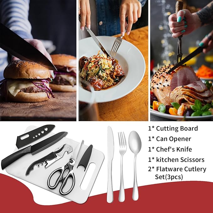Portable Camping Kitchen Utensil Set-27 Piece Cookware Kit, Stainless Steel Outdoor Cooking and