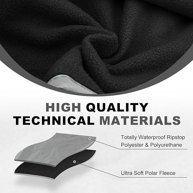 Fleece Waterproof Outdoor Blanket - Windproof Stadium Blanket for Camping, Picnics, and Sports Stay
