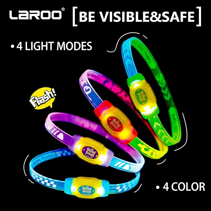 LaRoo LED Light Up Dog Collar, Type-C Rechargeable, Multi-Color Glowing Safety Pet Collar, Cuttable