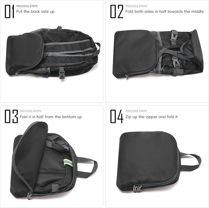 Yaopeing Lightweight Backpack,25L Foldable Hiking Packable,Water Resistant Travel Outdoor Shoulder