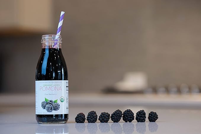 Pomona Organic Blackberry Juice (Pack Of 12), Cold Pressed USDA Organic Juices, 100% Blackberries