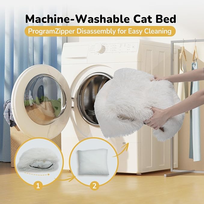CATISM Cat Bed, Cat Cave for Indoor Cats, Soft Cat Dome, Self-Warming 2 in 1 Foldable Pet Cat House