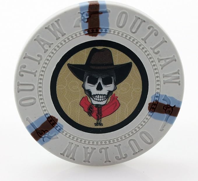 500 Poker Chips, Poker Chip Set - Outlaw, 500 Piece Poker Set with Numbers for Poker