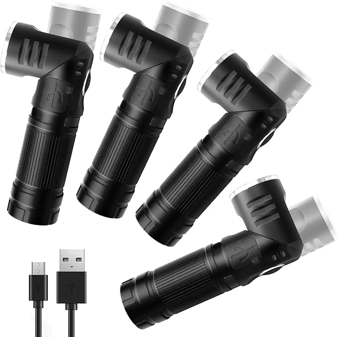 HAUTMEC Rechargeable LED Flashlights 500 High Lumens Super Bright Magnetic Flashlight Waterproof