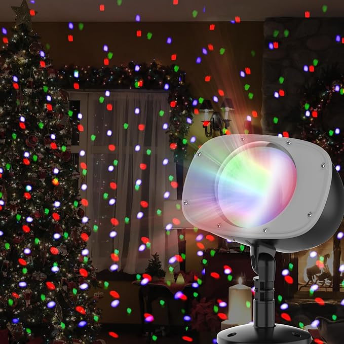 Christmas Snowfall Projector Lights Outdoor, Dynamic Snow Falling Lighting Effects Holiday