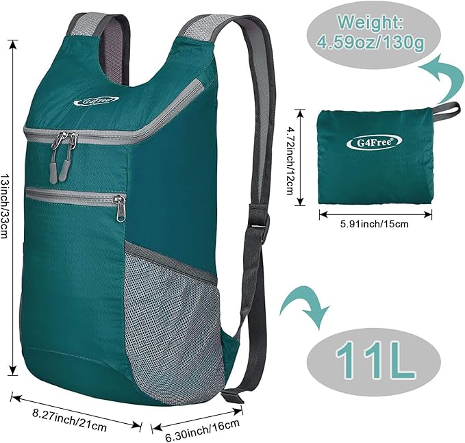 G4Free Lightweight Packable Hiking Backpack for Men Women Small Hiking Daypacks Foldable Shoulder