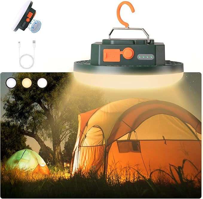 Camping Pop up Tent Light for Hanging, LED Rechargeable Portable Overhead Lantern for Vendor