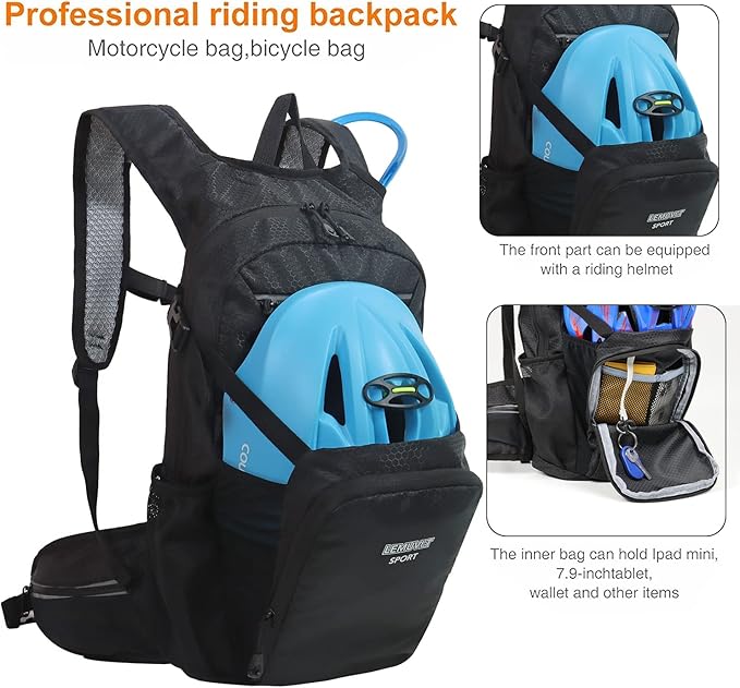 Hiking Daypack Waterproof Biking Backpack 15L Lightweight Durable Backpack for Ski Snowboarding