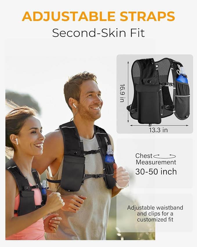 Running Vest for Women Men, Lightweight Hydration Runner Vest with Transparent Waterproof Phone