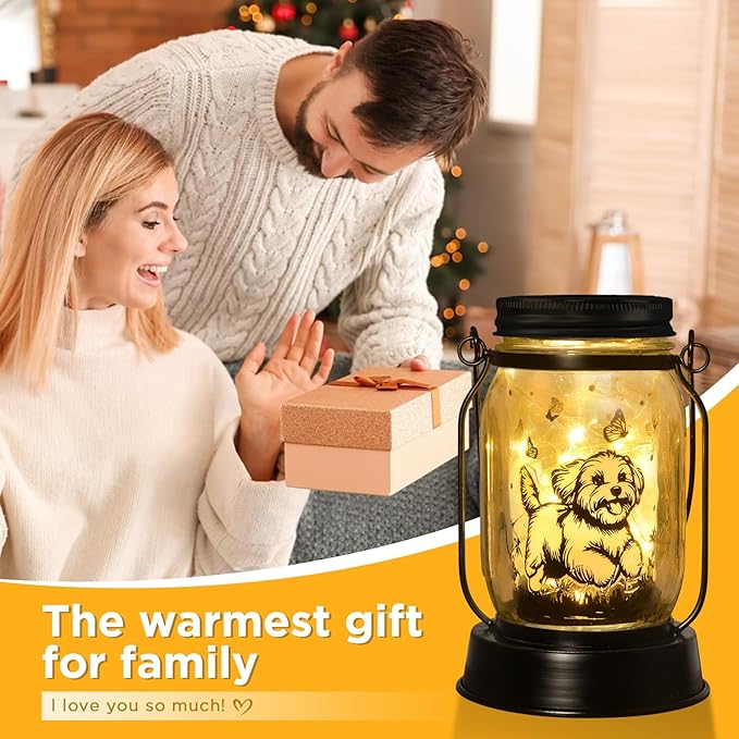 Maltese Dog Gifts for Women/Men Maltese Solar Lanterns Birthday Dog Lovers Lantern Pet Loss Dog