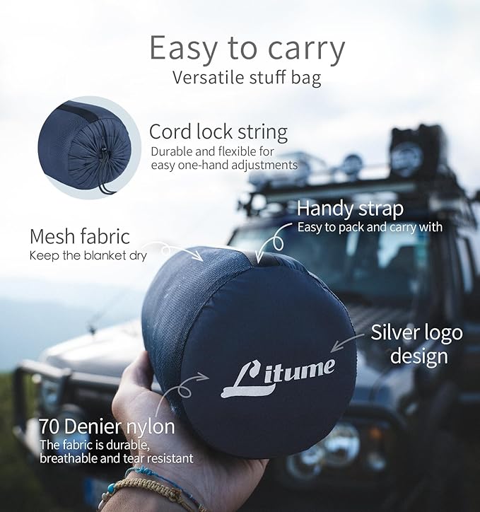 Travel Camping Blanket Lightweight and Breathable, 67 x 48 in Soft Airplane Flight Blanket for