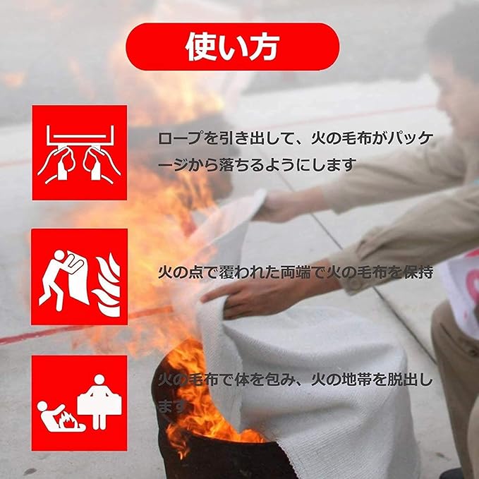 TONYKO 3.9 x 3.9ft Fiberglass Fire Blanket for Emergency Surival, Flame Retardant Protection and