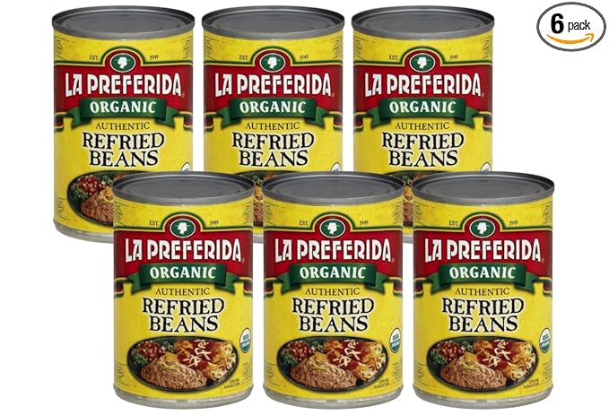 La Preferida Organic Refried Beans, 15 oz (Pack - 6)