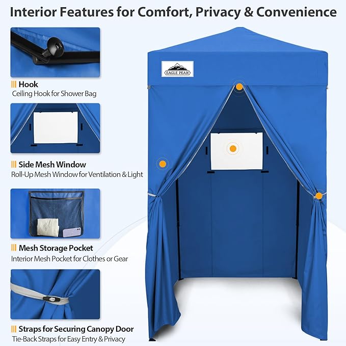 EAGLE PEAK Flex Ultra Compact 4x4 Pop-up Canopy, Sun Shelter, Changing Room, Portable Privacy