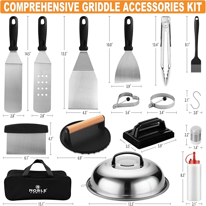 27 PCS Griddle Accessories Kit, Flat Top Grill Accessories Set for Camping, Professional Grill