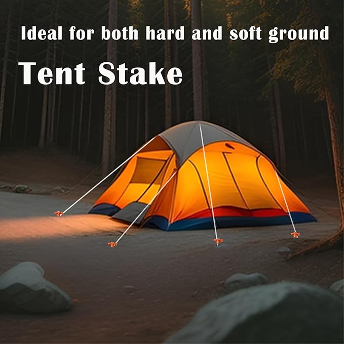 20 Pack Tent Stakes - 9.75 Inch Galvanized Non-Rust Ground Stakes Heavy Duty Canopy Anchors Metal