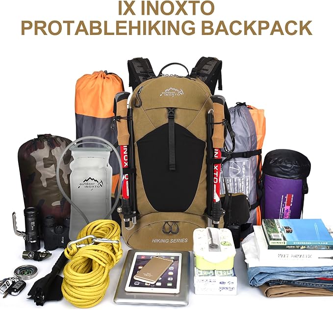 Hiking Backpack, Waterproof Hiking Daypack with 3L Water Bladder and Rain Cover, Lightweight Travel
