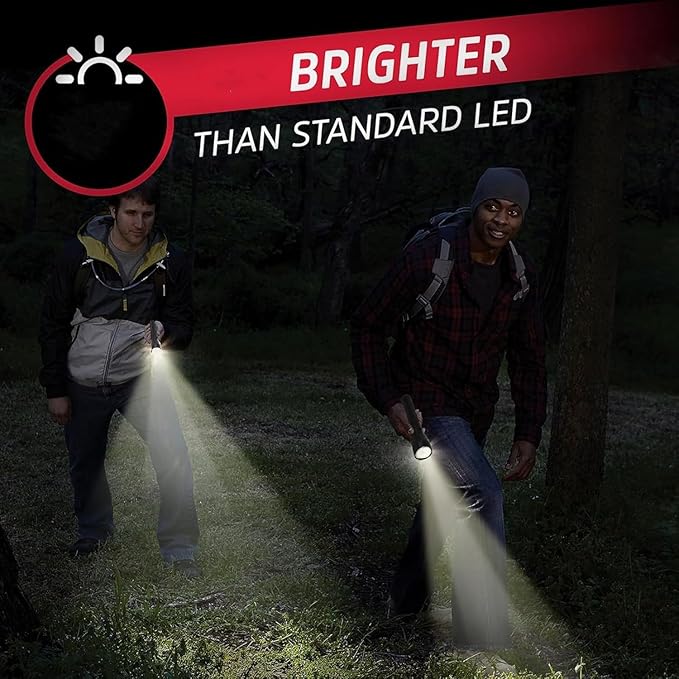 Heavy Duty 2-Cell D Battery LED Big Flashlights, High Lumens, Single Mode, Aluminum, Rugged Metal