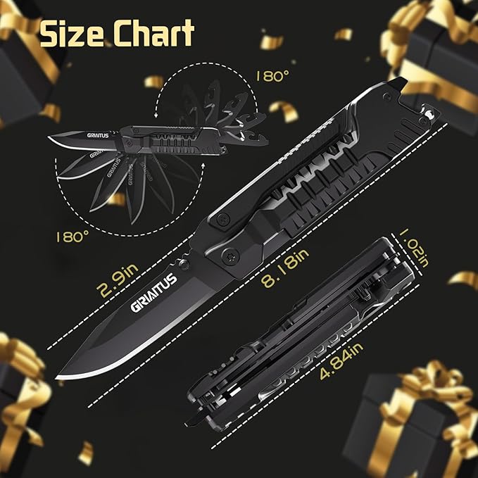 Multi-Tool Gifts for Men, Christmas Stocking Stuffers for Dad from Daughter Son, Multitool Knife 17