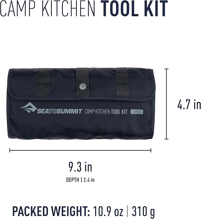 Sea to Summit Camp Kitchen Tool Kit 10-Piece Cooking Utensil and Clean-Up Kit