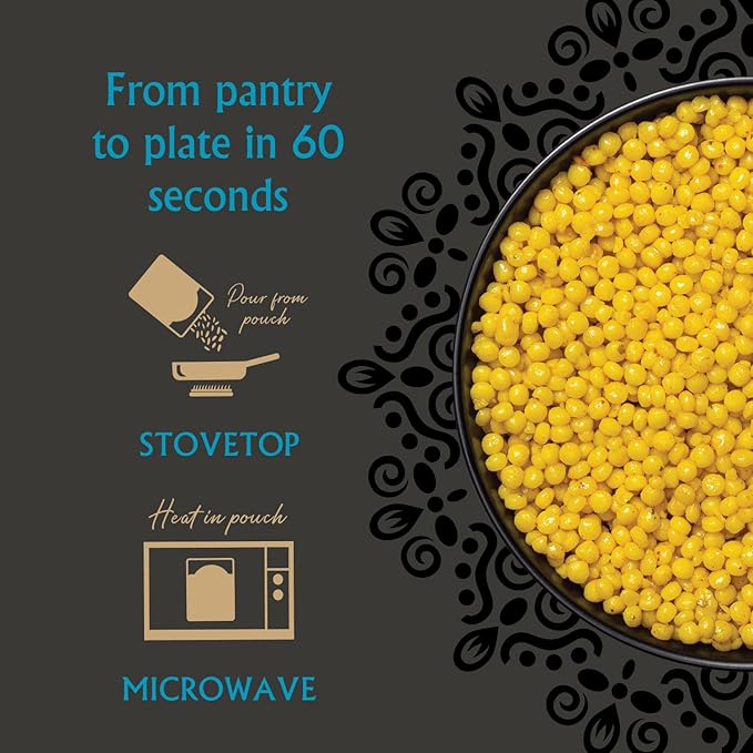 Mina Pearl Couscous, With Turmeric & Ginger, Ready to Eat, Couscous Pearls, Microwavable Meals &