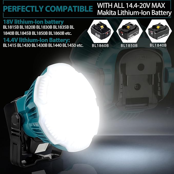 2400LM LED Camping Lantern for Makita 18V LXT Lithium Battery, 24W LED Work Light for Car Repairing