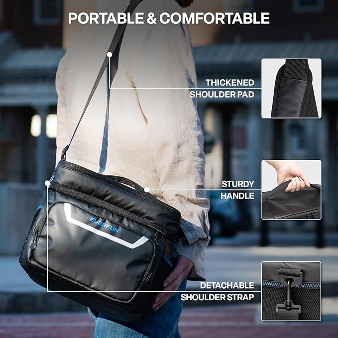 EVERFUN Small Cooler Lunch Box Mini Leak-Proof Soft Double Deck 24 Can Personal Insulated