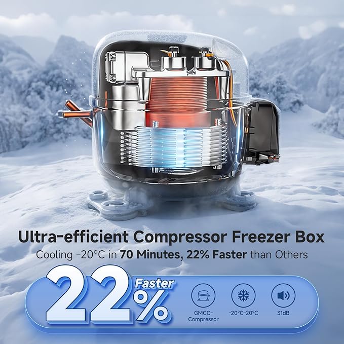 BODEGACOOLER 12v Car Refrigerator, 63QT(60L) IPX4 Waterproof Electric Cooler, APP Control Car