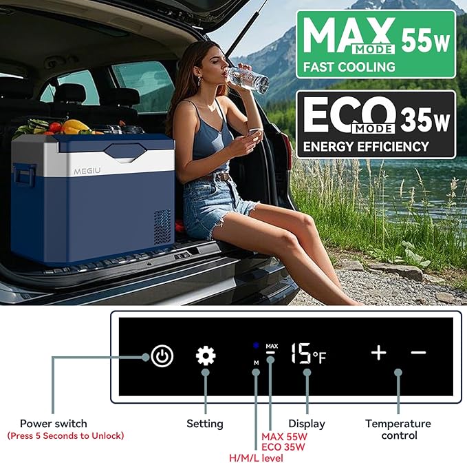 Car Fridge Portable 12V Refrigerator 32 Quart 12 Volt Freezer Compressor Cooler 12V/24V DC 110～240