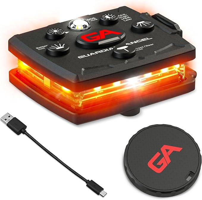 Guardian Angel Micro Series Safety Lights, Beacon Device (Orange Front & Orange Rear) |
